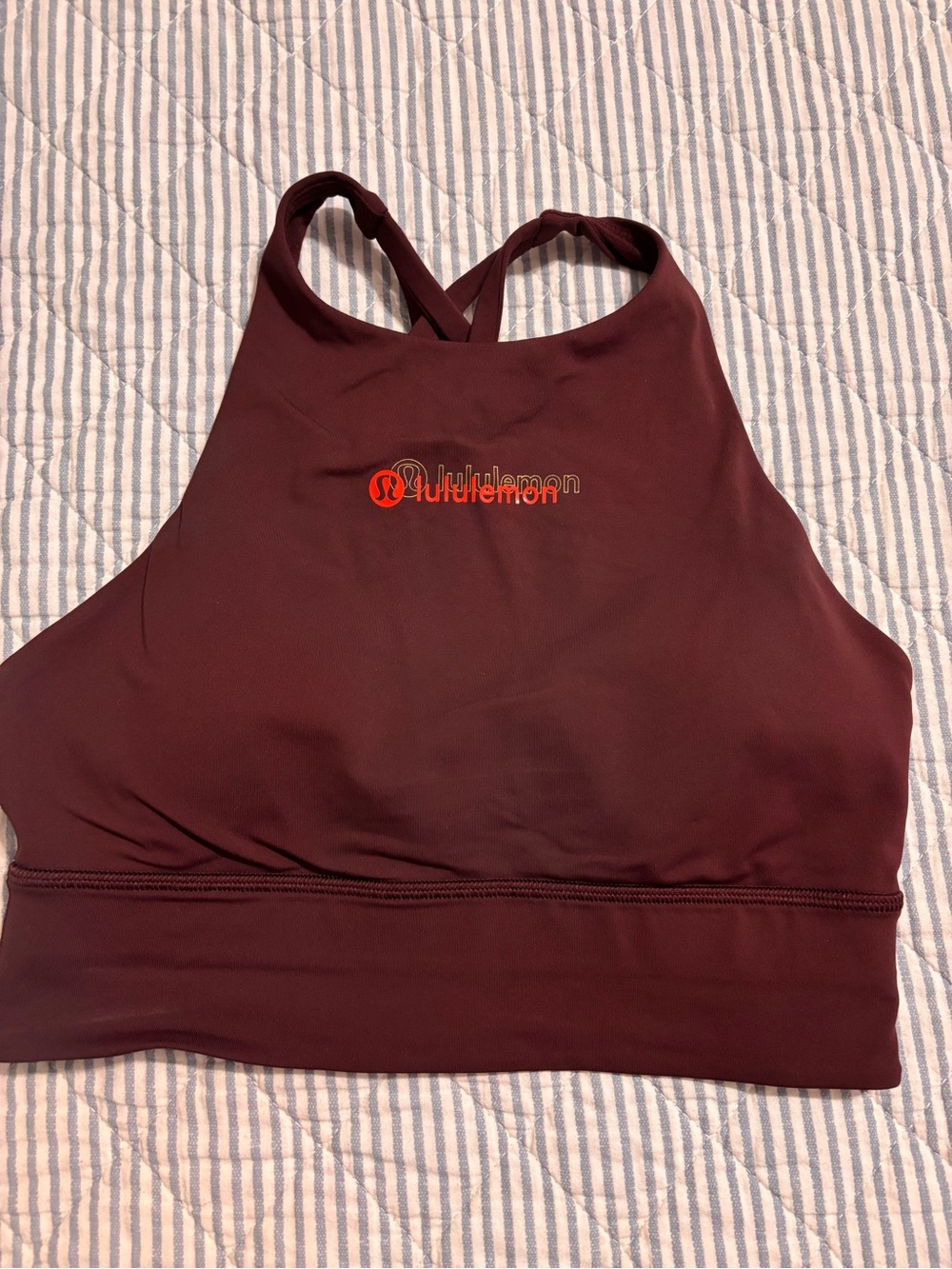 lululemon athletica Burgundy High-Neck Cross-Back Sports Bra